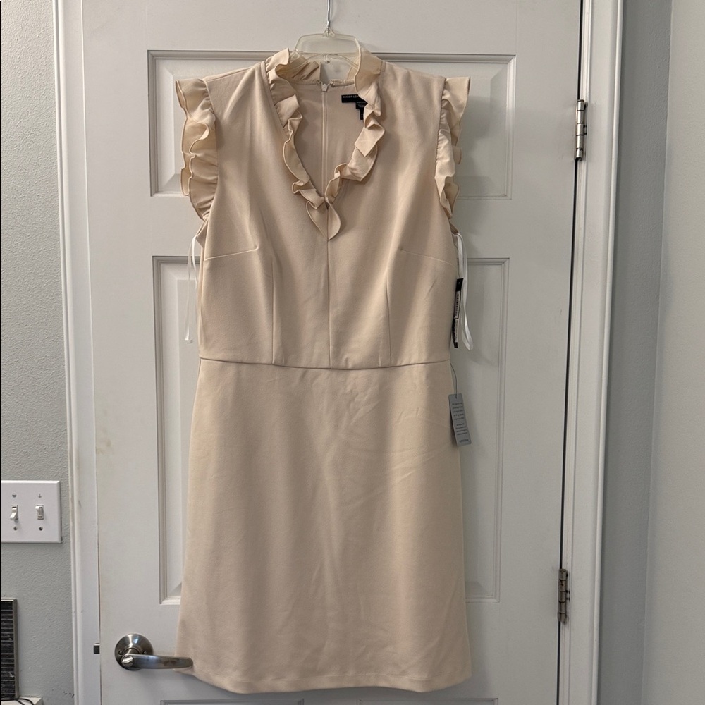 Maggy London Cream Ruffle Mini Dress